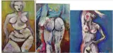 Andrea Erika Jansky, Three works: Nude IV, Oil on canvas