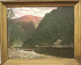 Continental School, Afternoon River Scene, Oil on board