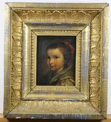 Continental School, Girl wearing a Silk Dress, Oil on board
