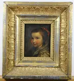 Continental School, Girl wearing a Silk Dress, Oil on board