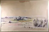 Jan Slavíček, Late Summer Landscape, Ink signed lower right hand corner