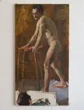 Fred Pfeiffer, Naked Male Figure, Oil on canvas