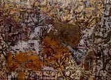 Mid-Century Artist, Abstract, 1990, Mixed media on paper