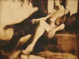 American School, Afternoon Rest, Pencil signed "J Lutz" lower right hand corner