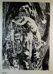 Leo Russell, Plate No. 1: Autolatry, circa 1969, Pencil signed, titled, and numbered at base