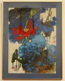 Zhang Shui Xing, Red Lotus, circa 1990, Watercolor, ink, and gouache on paper