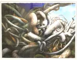 Alberto Jorge Carol, Nudos VI, 1992, Acrylic on paper
