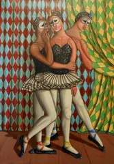 Cuban School, The Secret, 1994, Oil on canvas