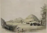 George Catlin, Buffalo Hunt, Color lithograph no. 11 from Catlin's North American Indian Collection; 19th century