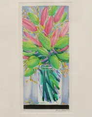 Penny Feder, Bouquet with Pink Flowers, 1990, Pencil numbered, signed and dated at base