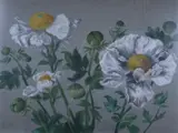 Californian Poppies by American School, Oil on canvas (a textile) laid on board, sold Apr 2024