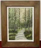 Path through Woodlands by American School, Oil on board, offered Apr 2024
