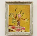 The Pink Rose by American School, Oil on canvas, sold Apr 2024