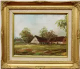 Theodore Robinson, Farm Dwelling, Oil on board
