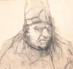 Herbert Olds, Man wearing Round Eye Glasses, Pencil signed at base