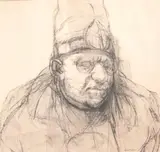 Herbert Olds, Man wearing Round Eye Glasses, Pencil signed at base