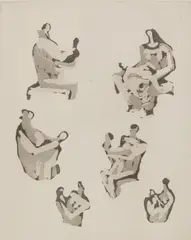 Henry Moore, Untitled, 1976 etching and aquatint