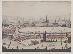 L. S. Lowry, Untitled, Laurence Stephen Lowry RA (1887-1976) 'The Pond' offset lithograph in colours