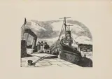 John Nash, Untitled, John Nash RA (1893-1977) 'The Two Tugs' wood engraving