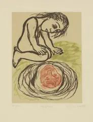 Untitled by Eileen Cooper, Eileen Cooper (b.1953) 'Offspring' lithograph in colours, sold Feb 2022