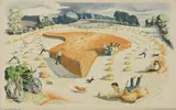John Nash, Untitled, John Nash RA (1893-1977) 'Harvesting' (1946) lithograph in colours