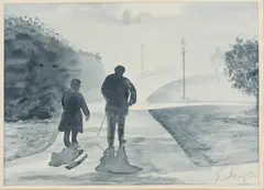 Harold Riley, Untitled, watercolour 24 x 31cm .