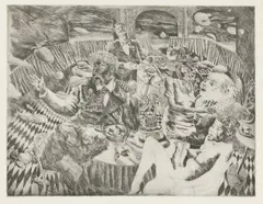 Mick Rooney, Untitled, Mick Rooney RA (b.1944) 'The Feast' etching