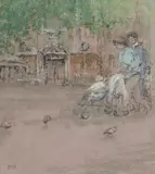 Diana Armfield, Untitled, pastel 18.5 x 16.5cm .