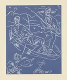 Adrian Wiszniewski, Untitled, Adrian Wiszniewski (b.1958) 'Fisher-men' screenprint in colours