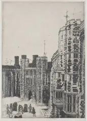 Untitled by F. L. Griggs, based on medieval East Anglian architecture etching, sold Feb 2022
