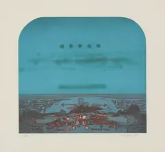 Rafa Nasiri, Untitled, 1940-2013) Untitled aquatint in colours