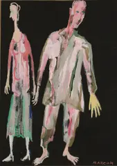 Maxim Kantor, Untitled, pastel with acrylic on black paper 64.5 x 50cm