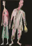 Maxim Kantor, Untitled, pastel with acrylic on black paper 64.5 x 50cm