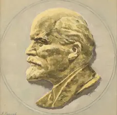 Yakov Khaimov, Untitled, 1914-1991) 'Portrait of Vladimir Lenin' oil on board 33 x 32cm