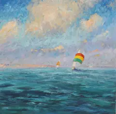 John Bampfield, Untitled, oil on canvas 91.5 x 91.5cm .