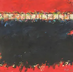 Barbara McGivern, Untitled, acrylic and gold leaf on canvas 122 x 122cm