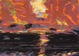 'Sunset over the sea ' by Obe Rsa Rsw Rgi Ssa John Houston, offered Aug 2012