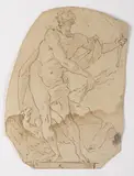 Adrien de Vries, Zeus, Late 16th/early 17th century, Ink and wash drawing, paper