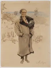 Ilja Repin, Woman with a Child, Around 1900, Mixed media, pencil, watercolour, paper