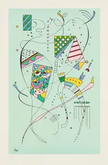 Kleine Bewegung by Wassily Kandinsky, Farblithografie auf Bütten, sold Jan 2024