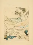 Only Silence Remains (Aus: Hamlet) by Salvador Dalí, 1973, Radierung, koloriert auf Bütten, sold Jan 2024