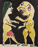 A. R. Penck, Deutsch-Russische Verwandlung, 1990, Acryl und Serigraphie auf Leinwand