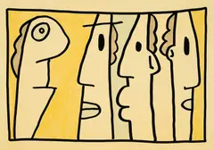 Thierry Noir, Ohne Titel, Um 1989, Lackfarbe auf Postkarte