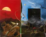 Franz Radziwill, Warten auf Godot, 1960, Öl auf Leinwand
