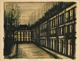 Bernard Buffet, La Place de Vosges (Aus: Album Paris), 1962, Farblithografie auf BFK RIVES (Wasserzeichen)