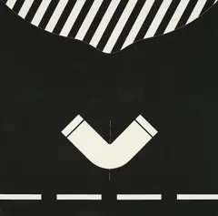 Manfred Mohr, Aufgegebene Frequenzen, 1968, Öl auf Leinwand