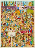 James Rizzi, A lot of fun for city kids, 1990, Farbserigrafie (3D-Druck) auf leichtem Karton