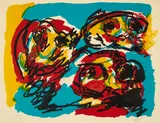 Ohne Titel by Karel Appel, Farblithografie auf Arches (Wasserzeichen), sold Nov 2023