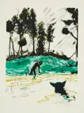 Daniel Richter, Hundewasser, 2005, Farblithografie auf Bütten