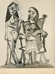 Pablo Picasso, Deux Femmes, 1940er Jahre, Farbheliogravure auf Arches (Wasserzeichen)